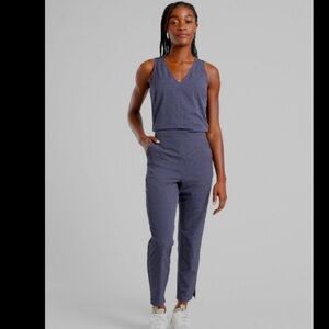 NWOT Athleta Brooklyn Textured Jumpsuit with Leopard Print Size 2